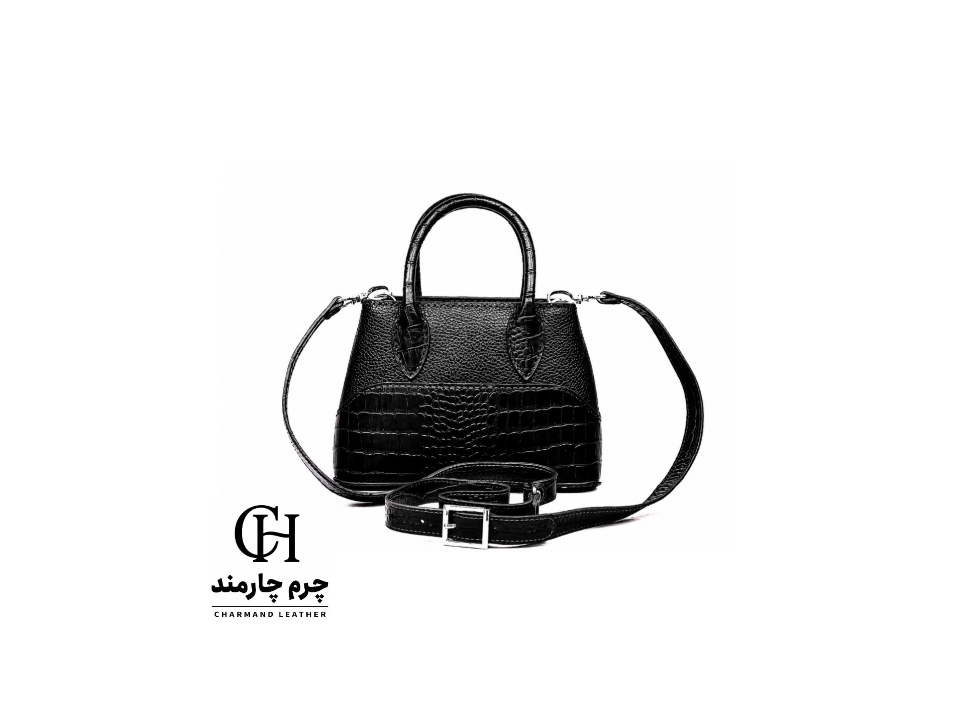 کیف چرم طبیعی دوشی‌ودستی زنانه مدل 011 دست‌دوز برندچرم‌چارمند