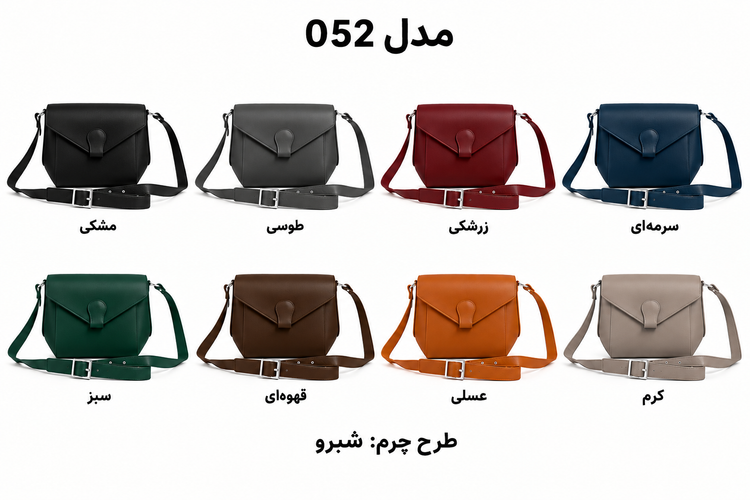 کیف چرم طبیعی دوشی زنانه مدل 052 دستدوز برندچرمچارمند